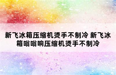 新飞冰箱压缩机烫手不制冷 新飞冰箱嗡嗡响压缩机烫手不制冷